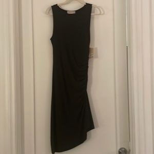 NWT Michael Michael Kors Black Side Zipper Jersey Sleeveless Dress in Size 10